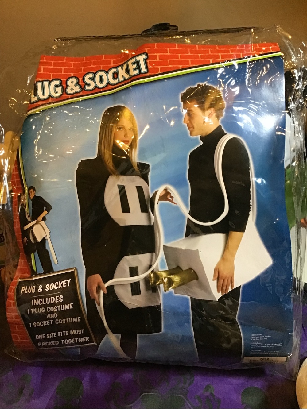 Plug & socket adult couple costume one size fits most
